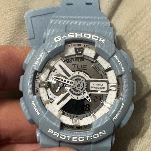 Casio G-Shock Light Blue and Grey Watch - Picture 1 of 7
